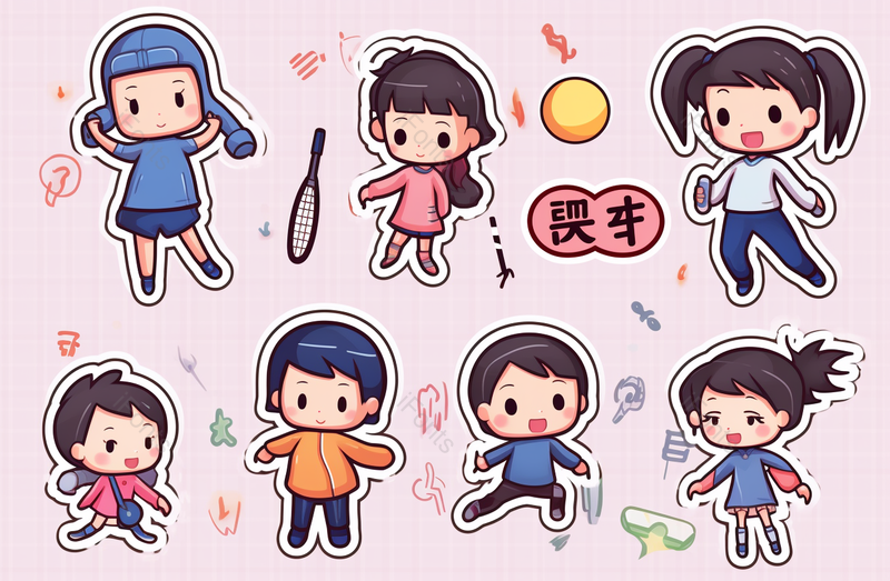 可爱卡通女生减肥手账贴纸插画,插画/手绘图,插画/手绘图库,插画/手绘图下载,插画/手绘